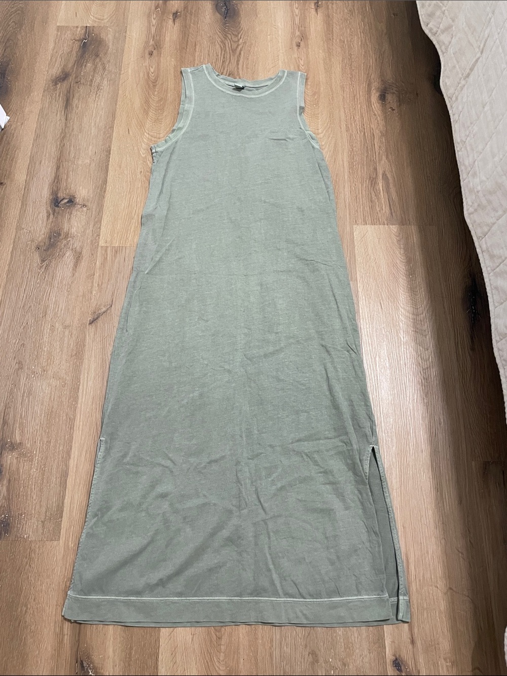 Old Navy Olive Tank Maxi Dress with Side Slit